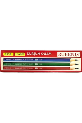 Rubenis Mercanlı Kurşun Kalem 12 Adet 1 Düzine Siyah