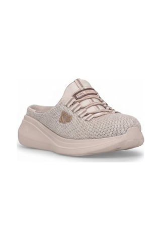 King Paolo D5109 Krakers Sabo Kadın Memory Foam Düz Sandalet Bej Bej