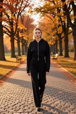 Benerly Kadın Kapüşonlu Fermuarlı Uzun Kollu Örme Sweatshirt Fonksiyonel siyah