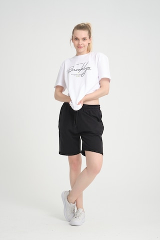 Superlife Kadın Regular Fit Duble Paça Şort Spr24srk51 Siyah