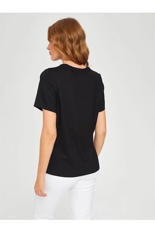 Faik Sönmez Kadın T-shirt B00002 Siyah
