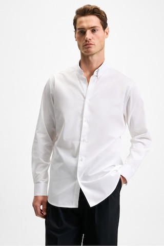 RISTO Erkek Düğmeli Yıkama Sonrası Ütü İhtiyacını En Aza İndiren Kumaş Gömlek Yaka Manşetli Beyaz Gö