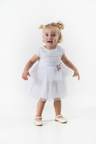 Çucuk Desen Tütü Elbise Beyaz