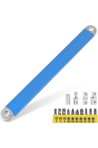 Xurunkeji Ofset Uzatma Anahtarı, 15 İnç Dar Alan Uzatma Anahtarı Seti, Dar Alanlar İçin Evrensel Sıfır Derece Cırcır Aleti