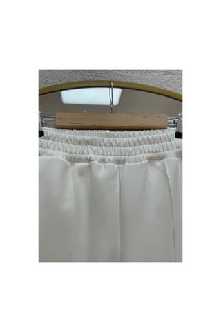 Unika Boutique Zayna Bol Paça Çımalı Skuba Dalgıç Pantolon-mt3555 Beyaz