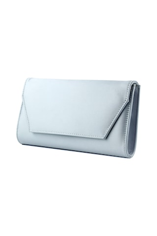 Erkan Saçmacı Gümüş Saten Zincir Askılı Manyetik Kapaklı İç Cepli Zarif Abiye El Çantası GÜMÜŞ