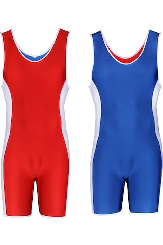 Dosmai Güreş Mayosu Çift Taraflı Kırmızı Mavi Xl Gm735 Kırmızı - Mavi