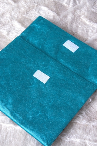 Orta Boy Kuranı Kerim Kadife Taşıma Çantası Petrol Turkuaz