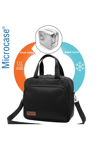 Microcase Çift Kişilik Termal Günlük Kamp Piknik İçin Yemek İçecek Taşıma Çantası 8 Lt Al5429 Siyah