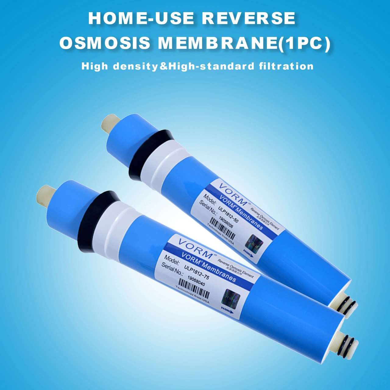 Dofolink Ev Ve Ticari Kullanim Icin Ters Ozmoz Membran Filtresi - 50/75 Gpd Kapasitesi, 0.0001 Mikron Hassasiyet, %95-%98 Tuz Reduksiyonu 1812 Tipi