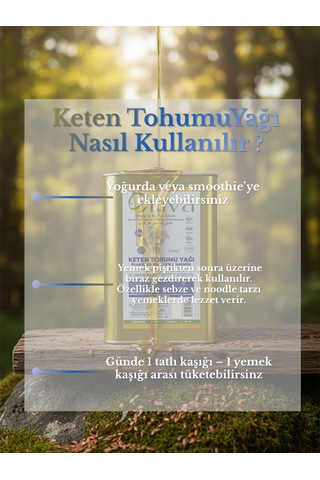 3 Litre Soğuk Sıkım Keten Tohumu Yağı %100 Doğal, Katkısız, Teneke Ambalaj 3 L