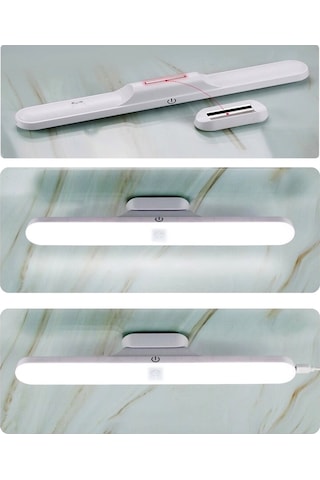Mıknatıslı Şarjlı Led Işık Micro Usb Şarjlı Kablosuz Led Lamba 3 Farklı Işık Led Aplik Dimlenebilir Beyaz