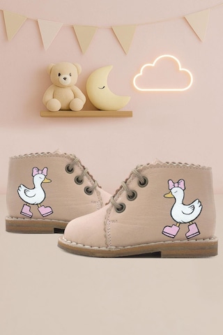 Rakerplus Tbons Özel Tasarım Handmade Hakiki Deri Pudra Kız Bebek Bot Pudra