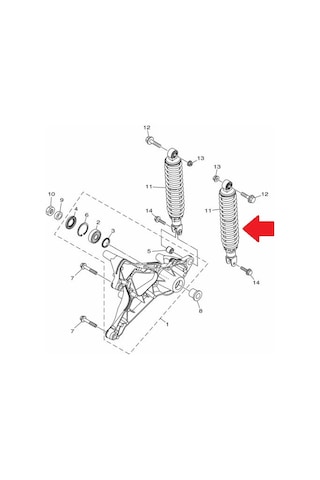 Yamaha Xmax 250-300 2018-22 Arka Amortisör B74-F2210-00