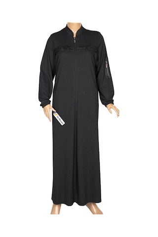 Hesna Kadın Pekay Petek Dokulu Derili Aksesuarlı Siyah Pardesü Siyah