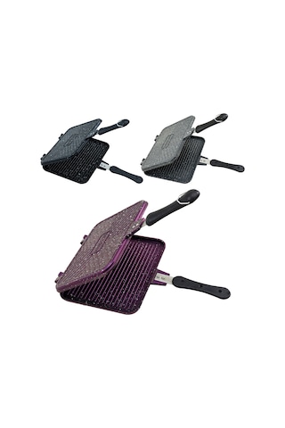 Meşeler Granit Döküm Ocak Üstü El Tost Makinesi ve Çok Amaçlı Tav Gri