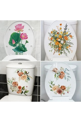 Yaleker Pvc Banyo Tuvalet Koltuğu Sticker, Su Geçirmez, Lekesiz, Tekrarlı Kullanımlı, Dekoratif, 20x30 Cm, Mor Diğer