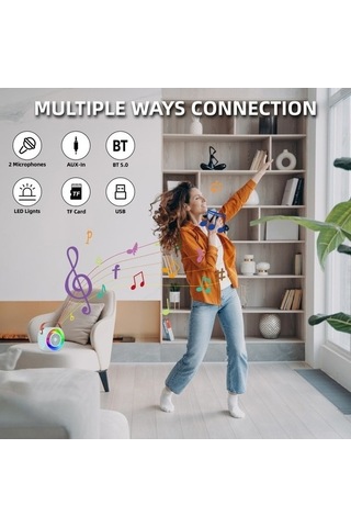 Artfulabode Mikrofonlu Karaoke Kablosuz Jzr-gy Hoparlör, Günü Ev/dış Doğum Partisi 2 Da