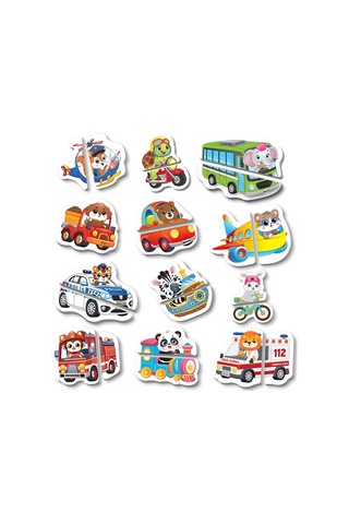 Yükselen Zeka 12-36 Ay İlk Magnet Puzzle - Taşıtlar