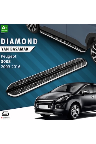 S-dizayn Peugeot 3008 Diamond Krom Yan Basamak 183 Cm 2009-2016