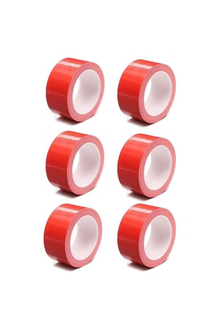 Renkli Kırmızı Koli Bandı 45x100 Metre 6 Adet 1 Paket Bant Marketim