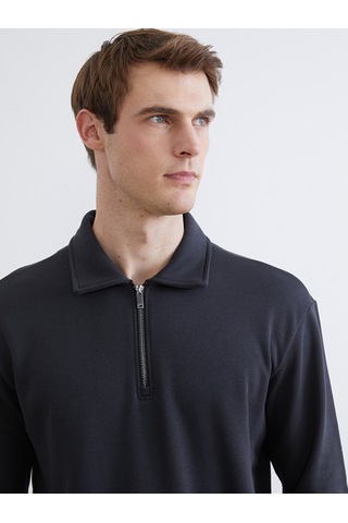 Lcw Vision Antrasit Polo Yaka Erkek Kalın Sweatshirt