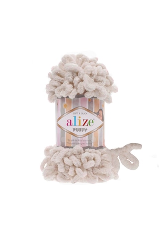 Alize 5 Adet Puffy El Örgü Ipliği 5'li Paket - 100 Gr. 9 Mt. Parmak Örgü Ipi - Şevval Tuhafiye 599 Kemik
