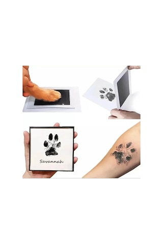 Süslüpati Kedi Köpek Pati İzi Fotoğraf Çerçevesi Seti Beyaz