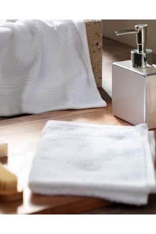 Madame Coco Ryella Armürlü %100 Pamuk 2'li El Havlusu - Beyaz Beyaz