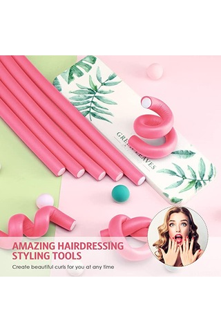 Samdoo Turuncu Esnek Kendi Kilitleyen Şimşek Saç Kıvırcıkları Seti - 40 Adet Roller, 2 Tane Çelik İğne Tarak Ve 2 Tane Saç Klipsi İle Saç Stili Oluşturma Aracı