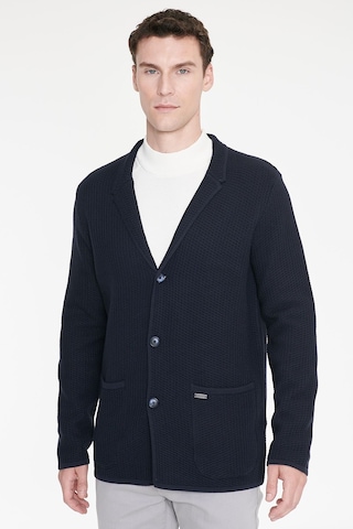 Ac&co Erkek Lacı Pamuklu Standart Fit Normal Kesim Mono Yaka Torba Cepli Jakarlı Triko Ceket