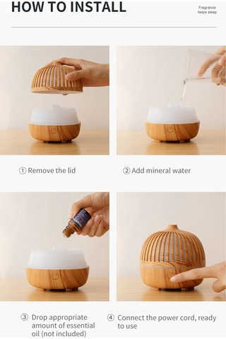 Leezsing 180ml Uçucu Yağ Difüzörü Buharlı Nemlendirici Difüzör 7 Renkli Işıklar Sessiz Otomatik Kapanma Nemlendirici Usb Powered