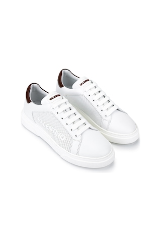Mario Valentino Erkek Hakiki Deri Beyaz Sneakers & Spor Ayakkabı 1040 92s3913 Erk Ayk Y26 Bıanco/marrone