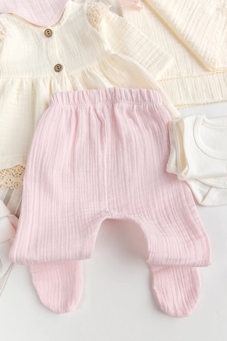 Müslin %100 Pamuklu 8 Li Kız Bebek Hastane Çıkışı Bebek Takımı Yeni Doğan Set