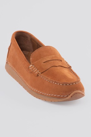 Kadın Hakiki Süet Loafer Konfor Taban Günlük Ayakkabı Monela Taba Taba