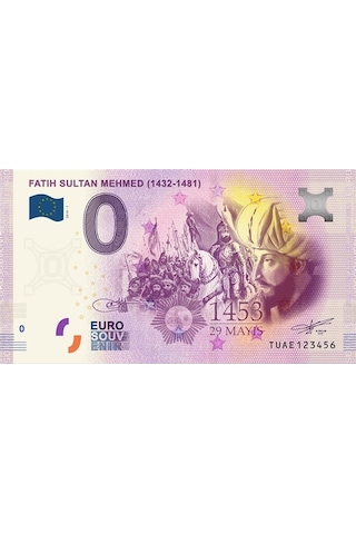 0 Euro Hatıra Parası - Fatih Sultan Mehmed 2019