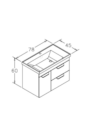 Orka Nova 80 Cm Mdf Beyaz Banyo Dolabı Alt Modül Ve Lavabo Beyaz