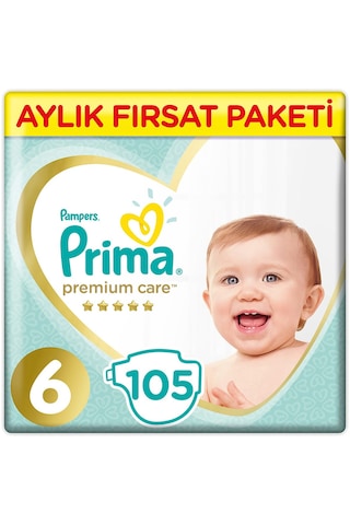 Prima Bebek Bezi Premium Care 6 Beden 13+ KG Aylık Fırsat Paketi 105 Adet