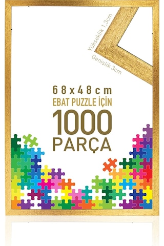 Sar Puzzle Çerçevesi Altın 1000 Parça İçin Ebat 68x48cm