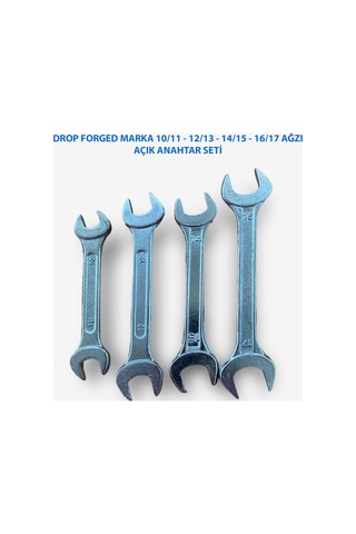 4'lü Çift Ağız Açık Anahtar Takımı 10/11 12/13 14/15 16/17 Mm Dayanıklı El Aleti