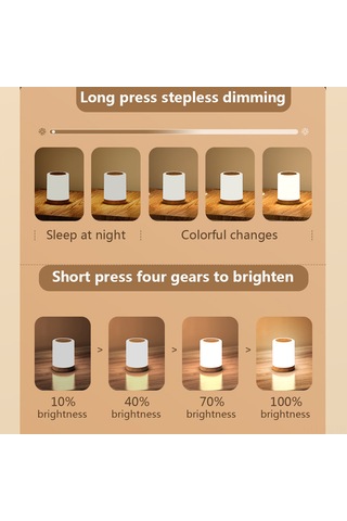 Reedark Rgb Dokunmatik Gece Lambası - Zamanlayıcı, Usb Şarjlı, 7 Renkli Ev Odası Stüdyo Işığı Beyaz