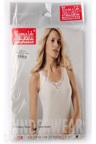 Namaldı Kadın Ribana Kalın Askılı Güpürlü Atlet 238 - 3 Adet 001