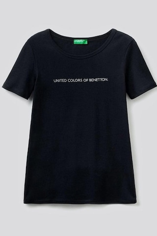 Benetton Bn Koton Benetton Yazılı Basic T-shirt- Siyah