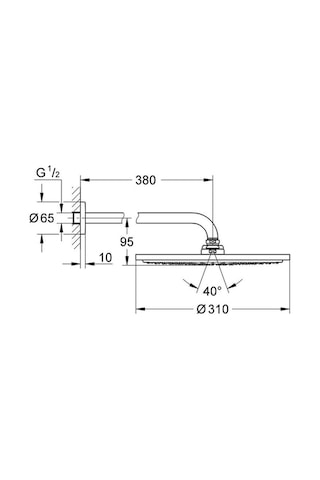 Grohe Rainshower Cosmopolitan Tepe Duşu Ve Dirseği 38cm - 26066da0 Krom