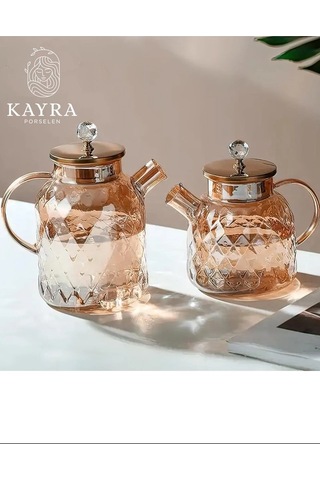Hubrendy Tedarik Kabartmalı Borosilikat Cam Demlik 1000ml Royaleks-cm-2006 Diğer