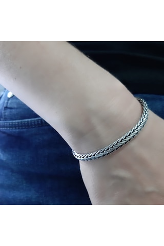 925 Ayar Gümüş Yeni Model Erkek Bileklik 5.5 Mm