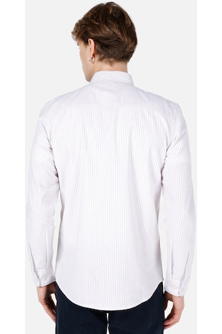 Colin's Colins Dar Kesim Shirt Yaka Çizgili Bej Erkek Uzun Kol Gömlek Cl1066850 Cl1066850 Q1.v1 Beı Bej