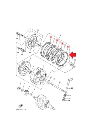 Yamaha Ybr125 4 Adet Debriyaj Balatası 5Vl-E6321-10