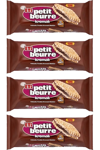 Eti Kakaolu Fındık Kremalı Petibör Bisküvi 4 x 270 G