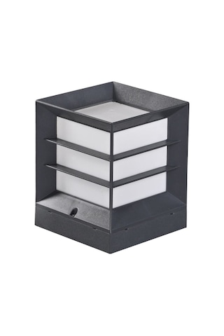 Antrasit Renk Izgaralı Kare Küp Bahçe Armatürü Set Üstü Aplik Diğer